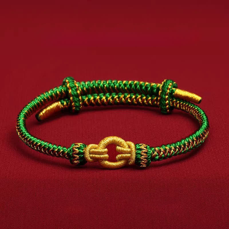 Buddha Stones Pulsera de nudo trenzado con hilo rojo y símbolo del zodíaco chino. - Conejo - Circunferencia de la muñeca: 14–20 cm - image 13