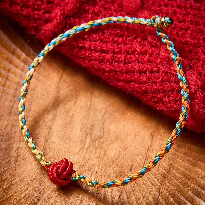Buddha Stones Pulsera protectora de hilo rojo colorido tejida a mano - image 2