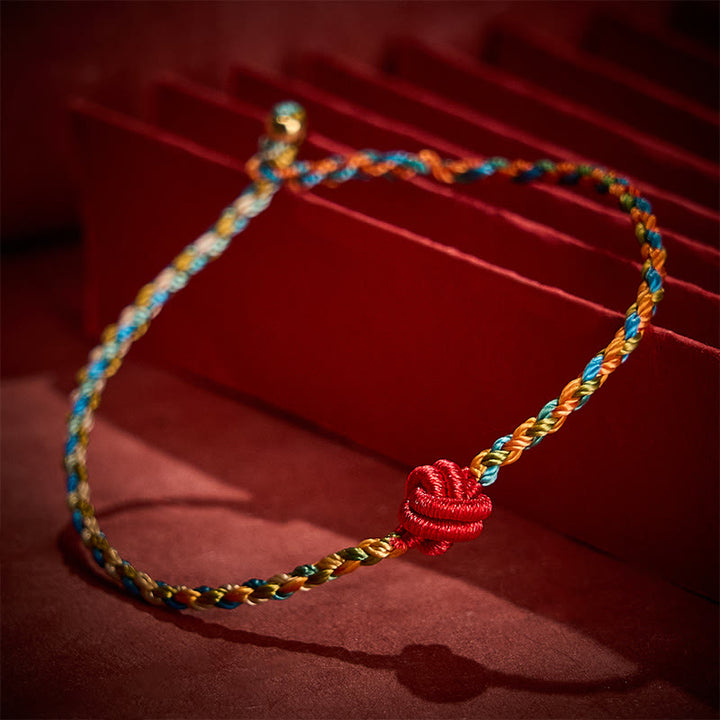 Buddha Stones Pulsera protectora de hilo rojo colorido tejida a mano - image 1