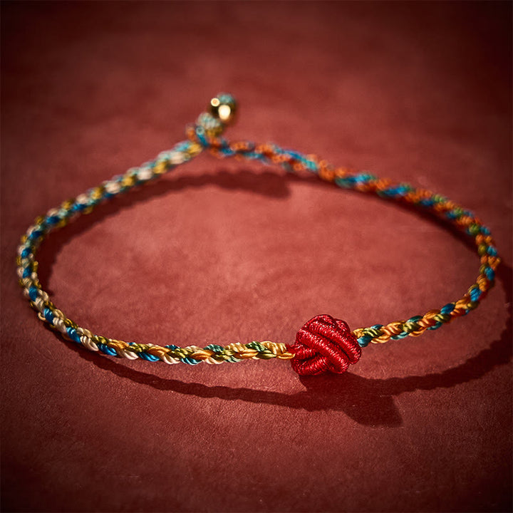 Buddha Stones Pulsera protectora de hilo rojo colorido tejida a mano - 7,48 pulgadas / 19 cm - image 0
