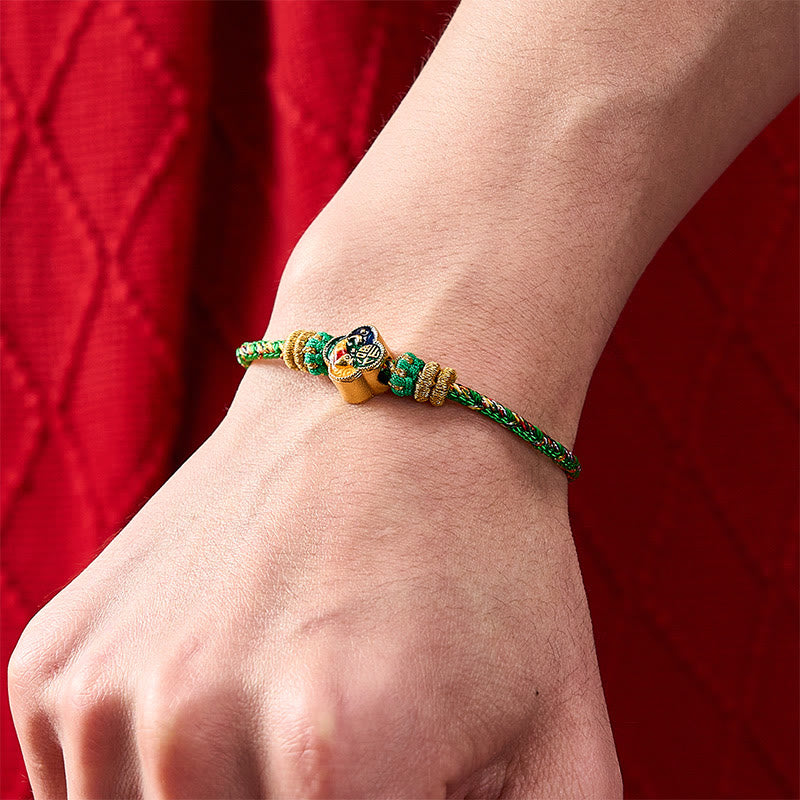 Buddha Stones Pulsera de cuerda tejida a mano con diseño de pez koi y el símbolo del éxito. - image 12