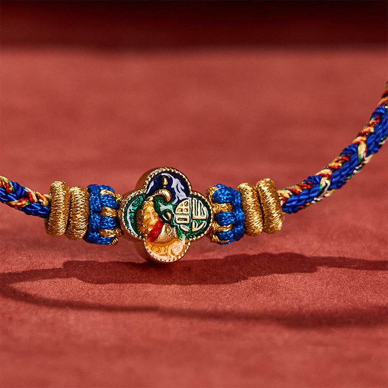 Buddha Stones Pulsera de cuerda tejida a mano con diseño de pez koi y el símbolo del éxito. - image 18