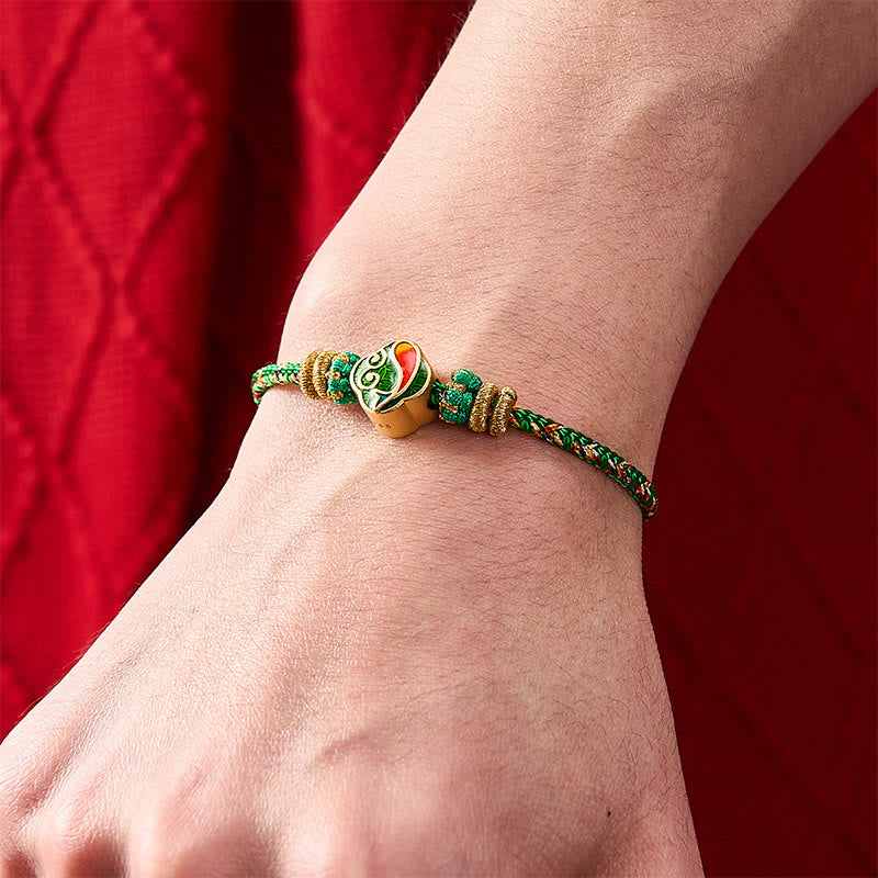 Buddha Stones Pulsera de cuerda tejida a mano con diseño de pez koi para el éxito - image 4
