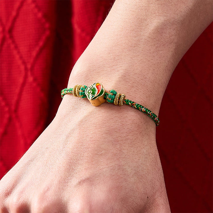 Buddha Stones Pulsera de cuerda tejida a mano con diseño de pez koi para el éxito - image 4