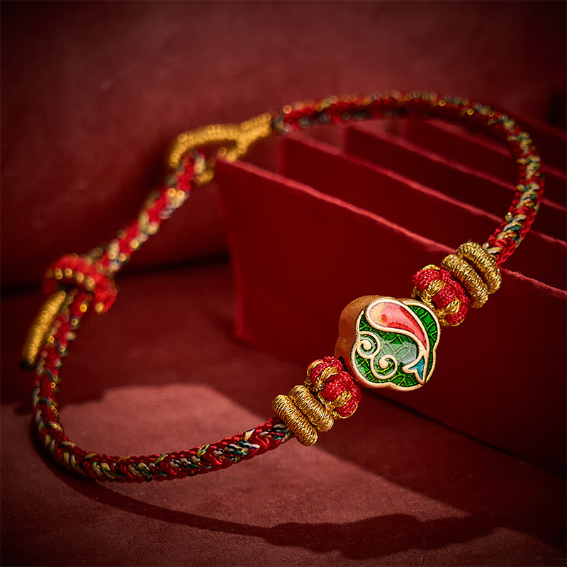 Buddha Stones Pulsera de cuerda tejida a mano con diseño de pez koi para el éxito - Rojo (Circunferencia de la muñeca: 5,51-7,48 pulgadas / 14-19 cm) - image 13