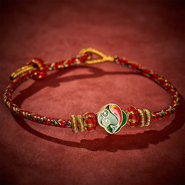 Buddha Stones Pulsera de cuerda tejida a mano con diseño de pez koi para el éxito - image 14