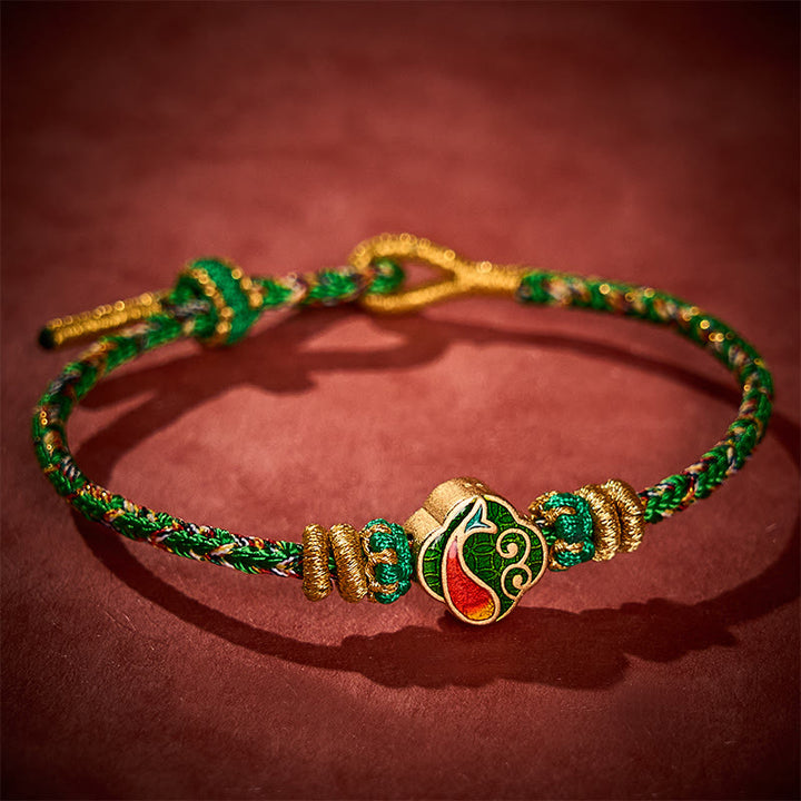Buddha Stones Pulsera de cuerda tejida a mano con diseño de pez koi para el éxito - image 11