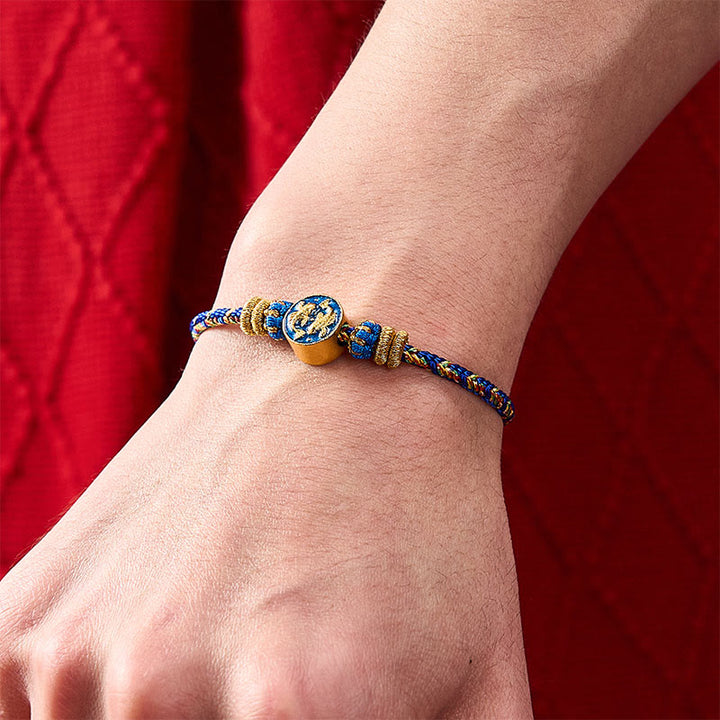 Buddha Stones Pulsera de cuerda tejida a mano con doble pez koi dorado para mayor resistencia - image 10