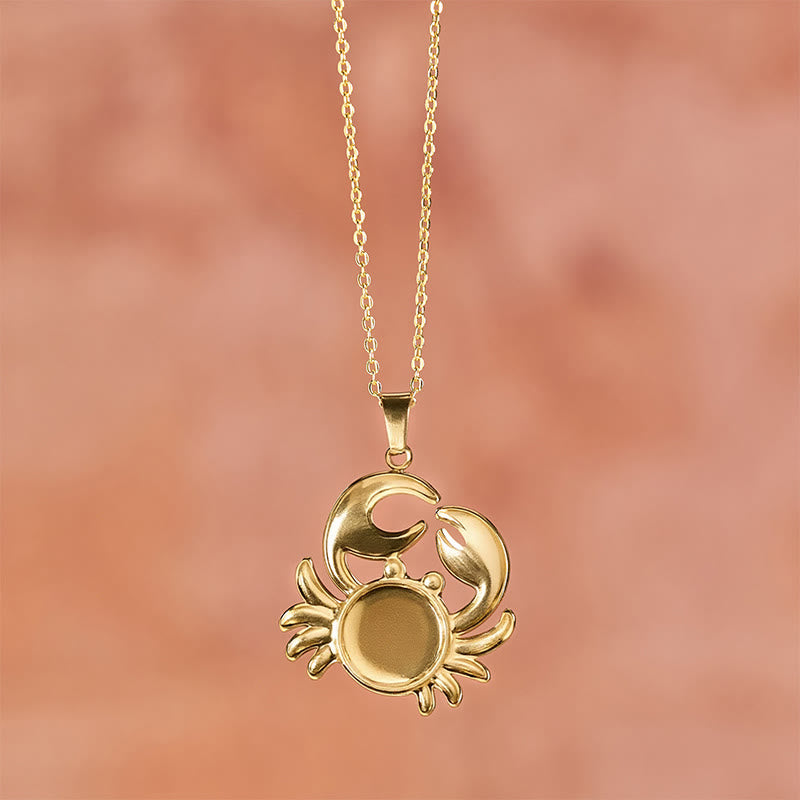 Buddha Stones Collar con colgante de cangrejo y amatista chapado en oro para la paz interior - image 18