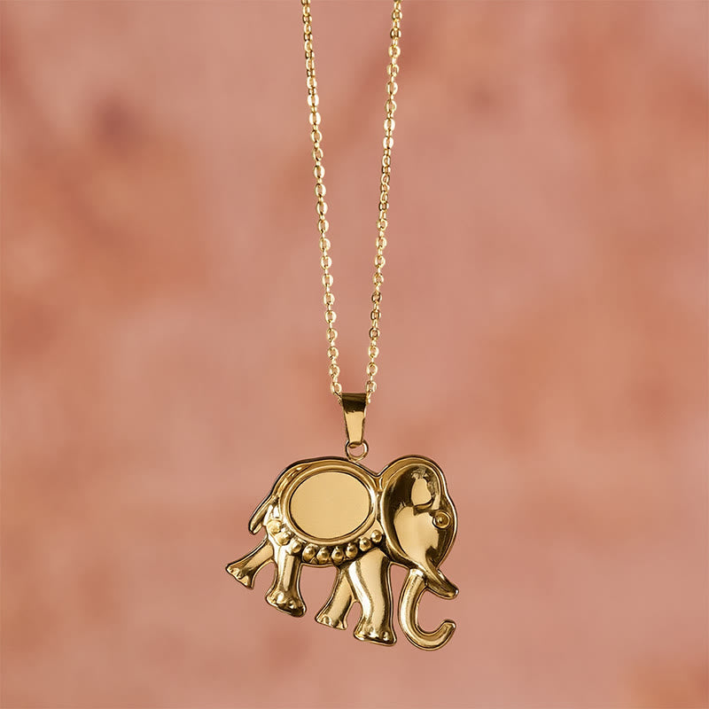 Buddha Stones Collar protector de elefante con ojo de tigre chapado en oro - image 19