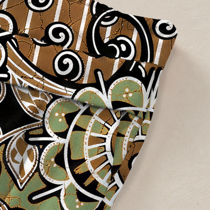 Buddha Stones Pantalones de mujer de algodón y lino con estampado bohemio de mandala, cintura elástica y pernera ancha con bolsillos. - image 3