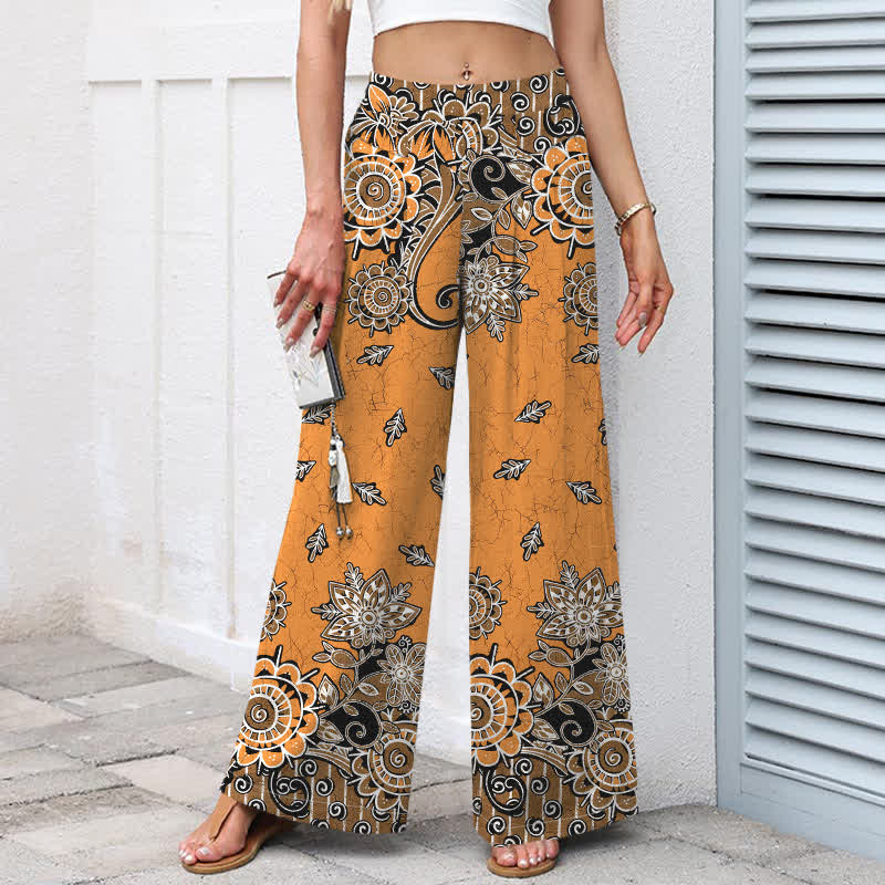 Buddha Stones Pantalones de mujer de algodón y lino con estampado bohemio de mandala, cintura elástica y pernera ancha con bolsillos. - image 8