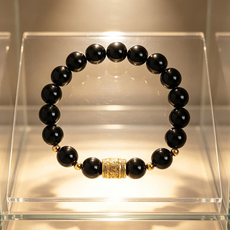 Buddha Stones Pulsera de cuentas de coraje de obsidiana negra ojo de tigre - image 14