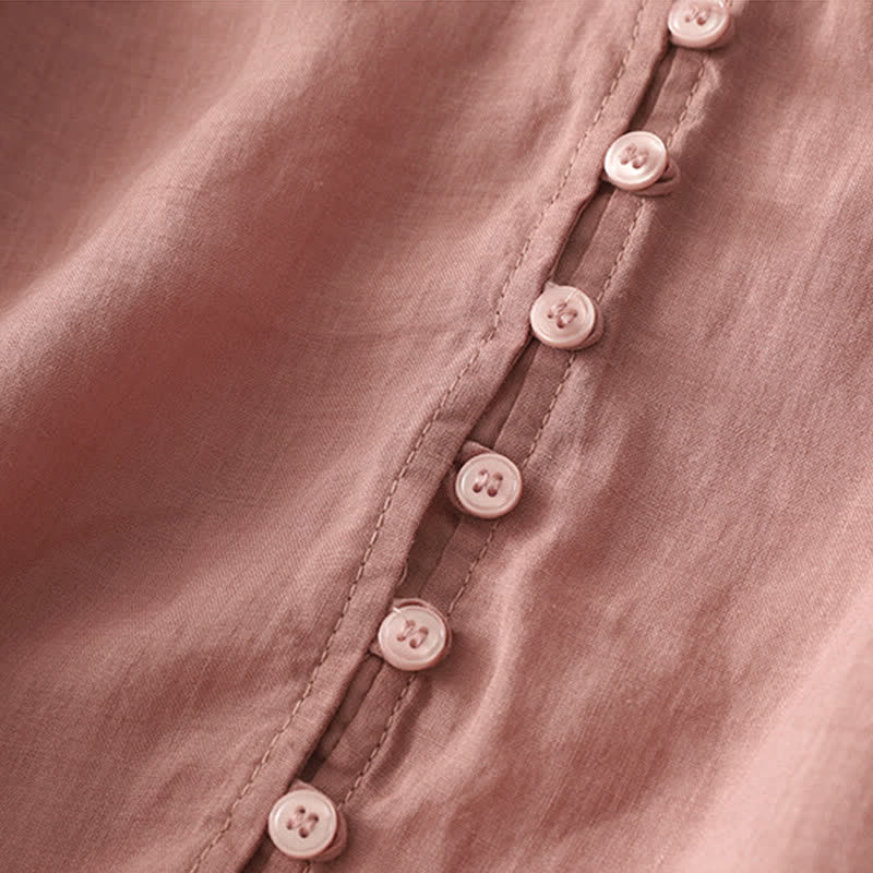 Camisa de mujer con botones y bordado de Buddha Stones - image 25
