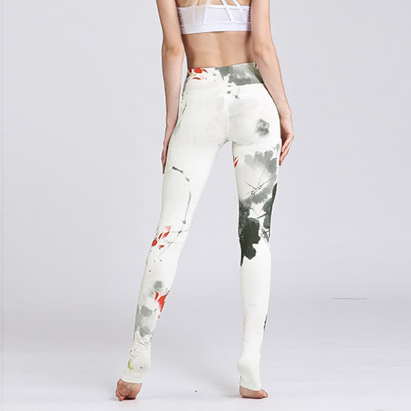 Pantalones deportivos con estampado de flores de loto y Buddha Stones, leggings de yoga para mujer. - image 27