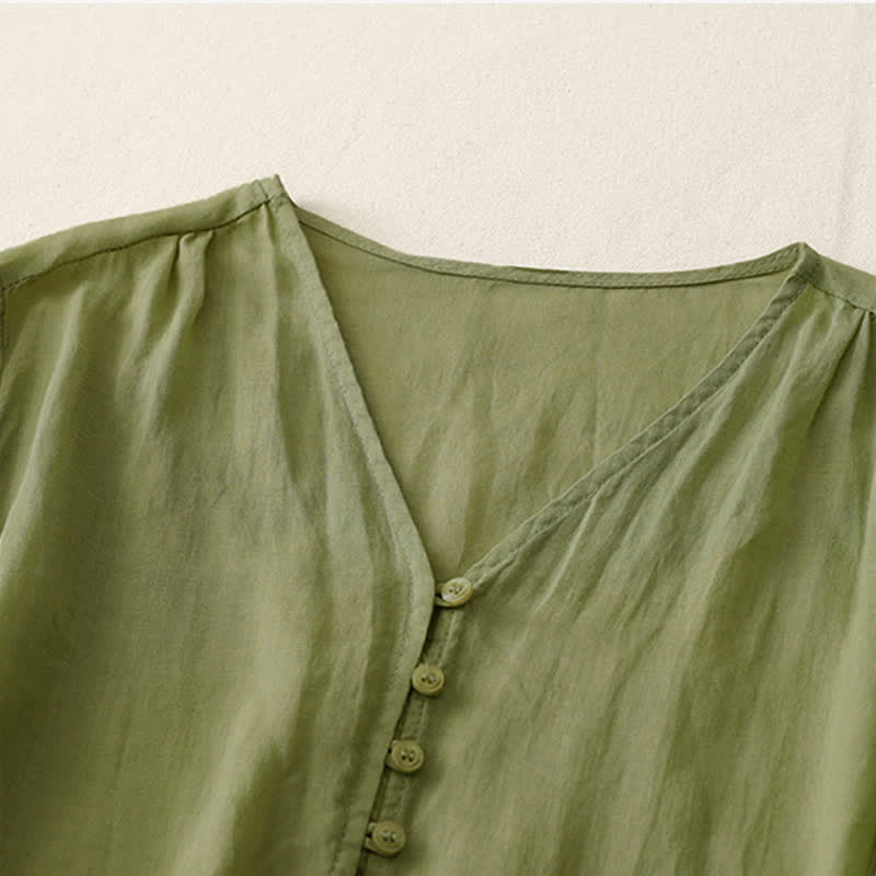Camisa de mujer con botones y bordado de Buddha Stones - image 2