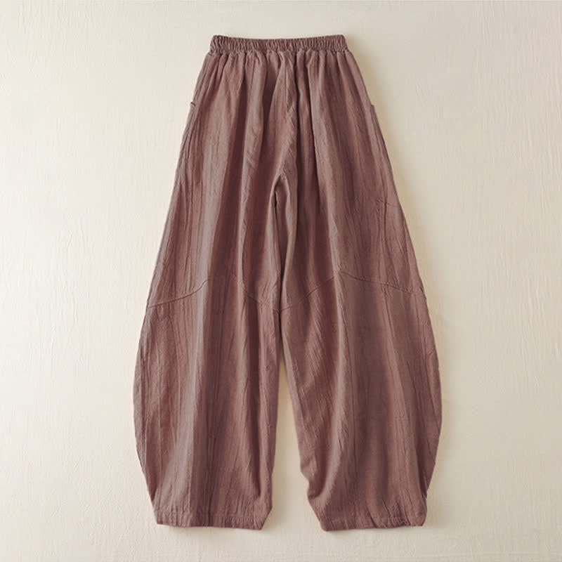 Pantalones cortos holgados de pierna recta estilo casual Buddha Stones, de 7 a 8 pulgadas de largo, estilo harem para mujer con bolsillos. - image 1