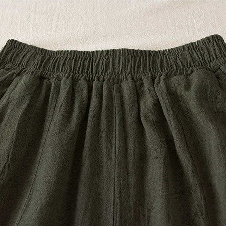 Pantalones cortos holgados de pierna recta estilo casual Buddha Stones, de 7 a 8 pulgadas de largo, estilo harem para mujer con bolsillos. - image 11