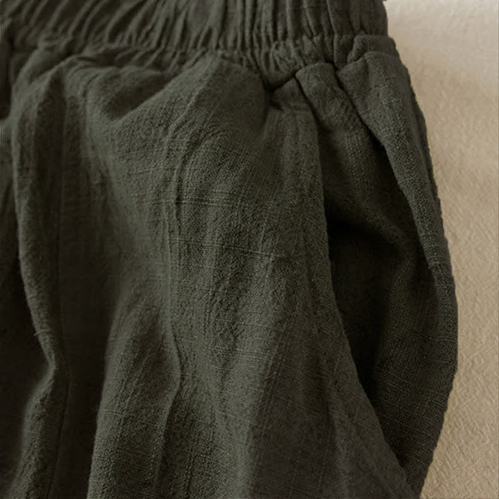 Pantalones cortos holgados de pierna recta estilo casual Buddha Stones, de 7 a 8 pulgadas de largo, estilo harem para mujer con bolsillos. - image 12