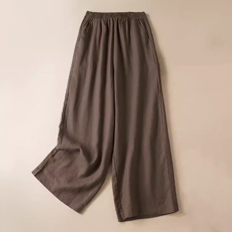 Pantalones anchos de mujer con bolsillos, de color liso y estampado de Buddha Stones. - Perú - US12, UK/AU16, EU44 (3XL) - image 14