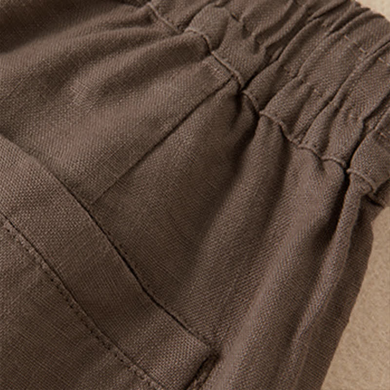 Pantalones anchos de mujer con bolsillos, de color liso y estampado de Buddha Stones. - image 17