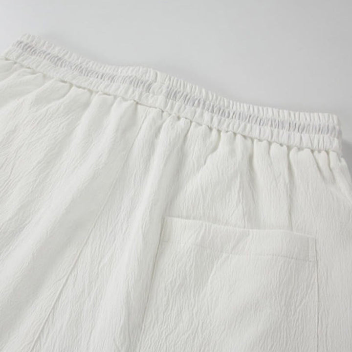 Buddha Stones Pantalones cortos de verano informales estilo Tang con bordado de grulla y nubes auspiciosas para hombre, con bolsillos. - image 11