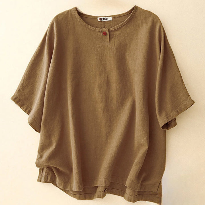Camiseta informal de manga corta con cuello redondo y diseño holgado para mujer con estampado de Buddha Stones. - Vara de oro oscura - US14，UK/AU18，EU46 (2XL) - image 20