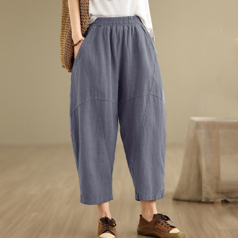 Pantalones harem de mujer Buddha Stones Spring, talla 7-8, color liso, con bolsillos. - image 13