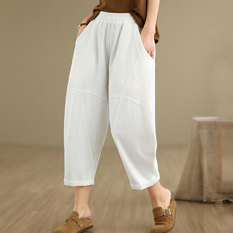 Pantalones harem de mujer Buddha Stones Spring, talla 7-8, color liso, con bolsillos. - image 18
