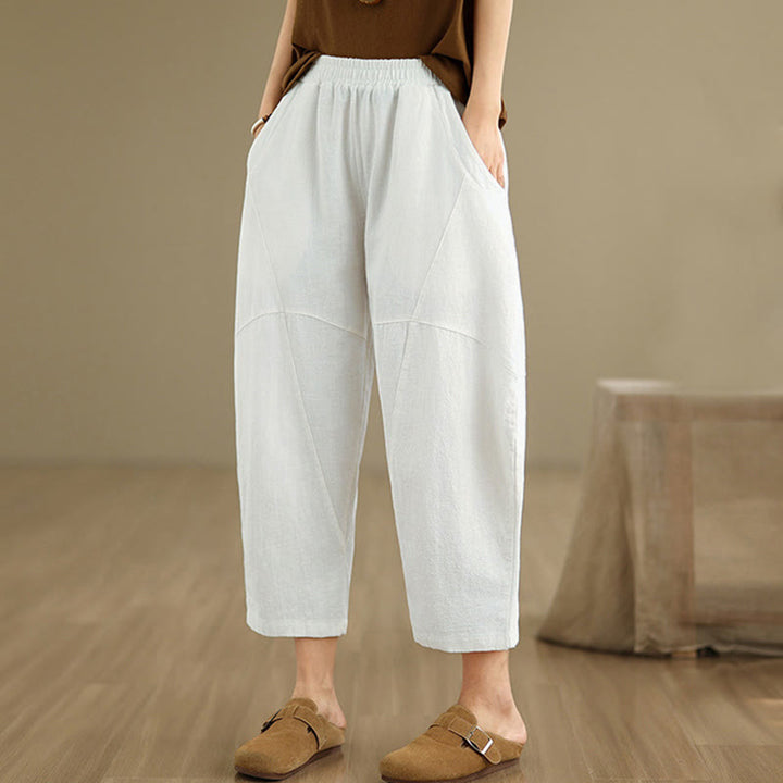 Pantalones harem de mujer Buddha Stones Spring, talla 7-8, color liso, con bolsillos. - image 19