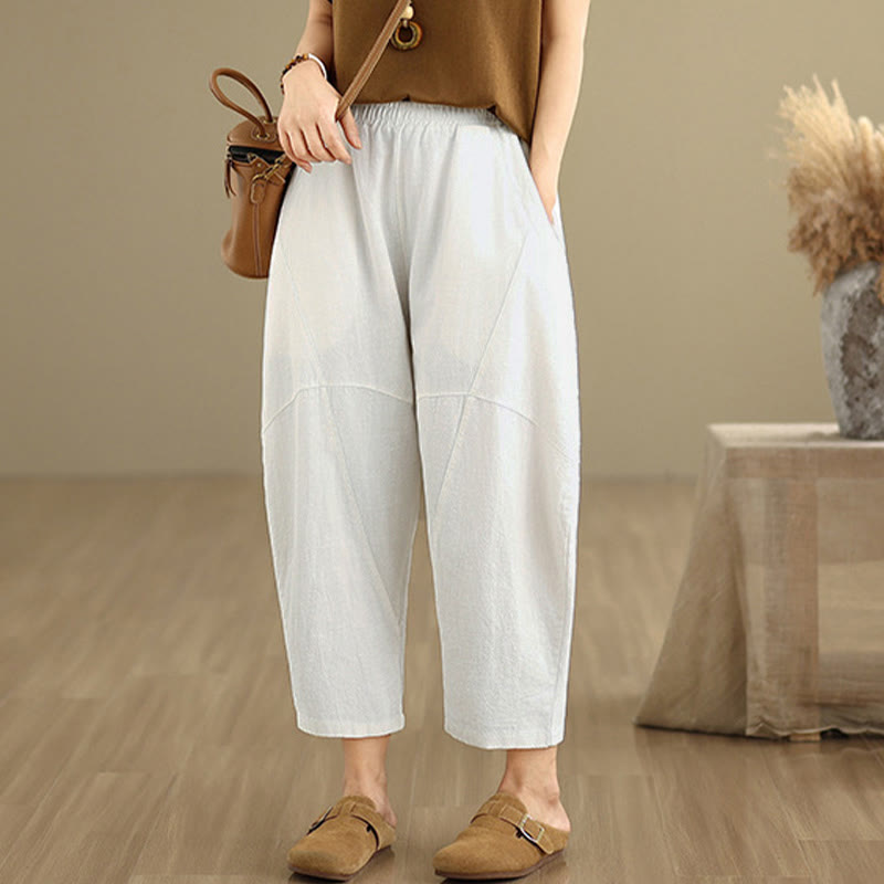 Pantalones harem de mujer Buddha Stones Spring, talla 7-8, color liso, con bolsillos. - image 24