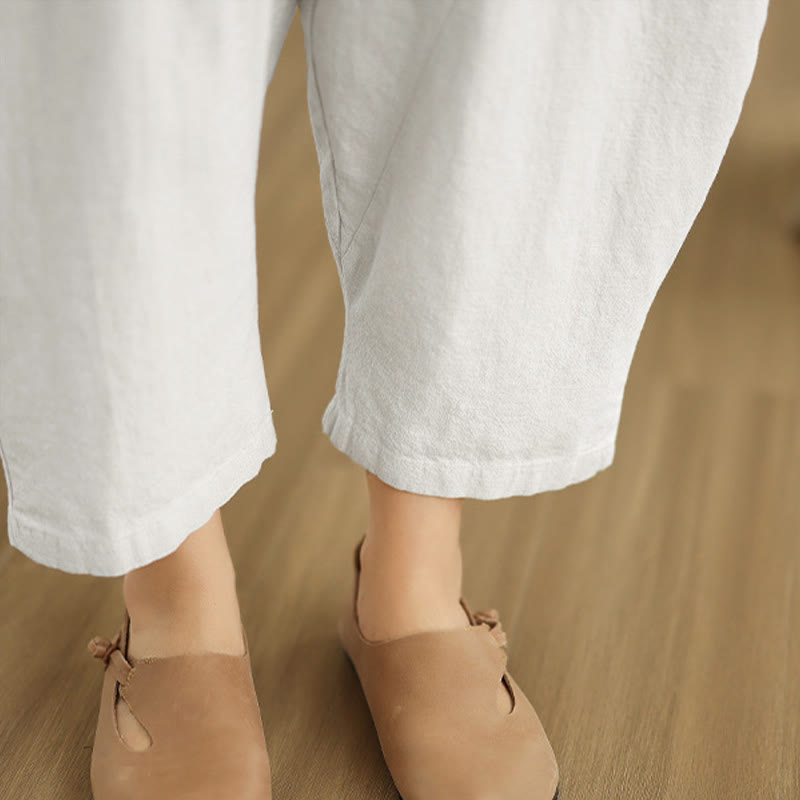 Pantalones harem de mujer Buddha Stones Spring, talla 7-8, color liso, con bolsillos. - image 28