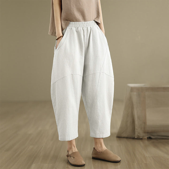 Pantalones harem de mujer Buddha Stones Spring, talla 7-8, color liso, con bolsillos. - image 21