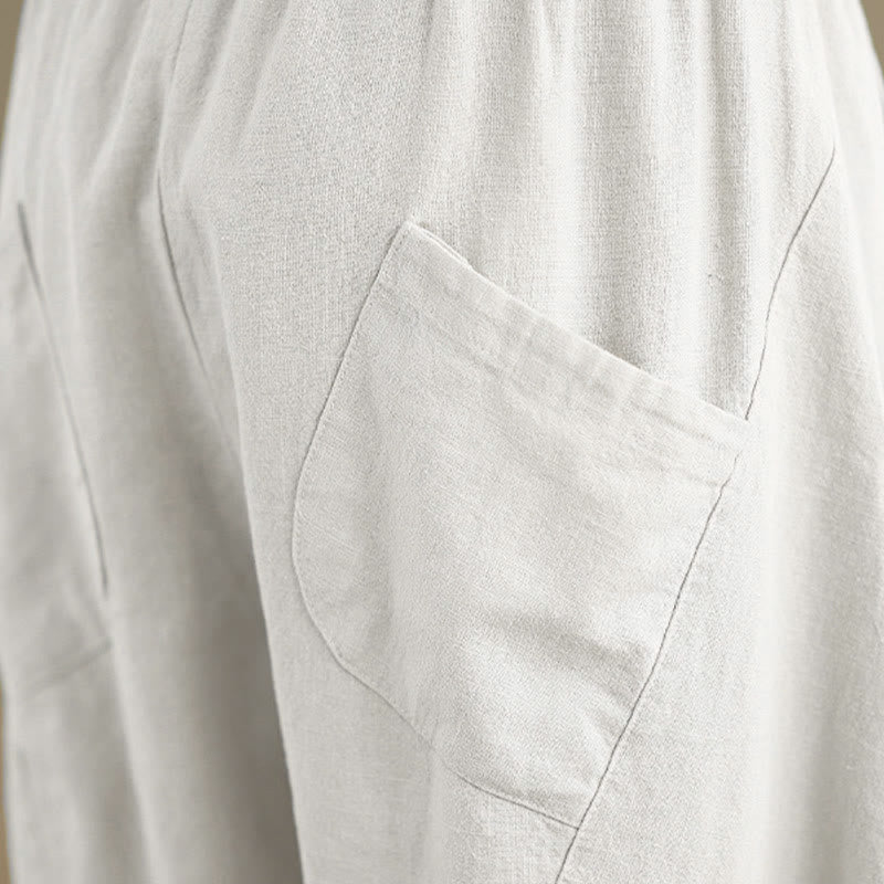 Pantalones harem de mujer Buddha Stones Spring, talla 7-8, color liso, con bolsillos. - image 27