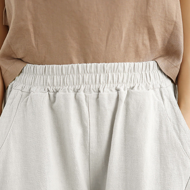 Pantalones harem de mujer Buddha Stones Spring, talla 7-8, color liso, con bolsillos. - image 25