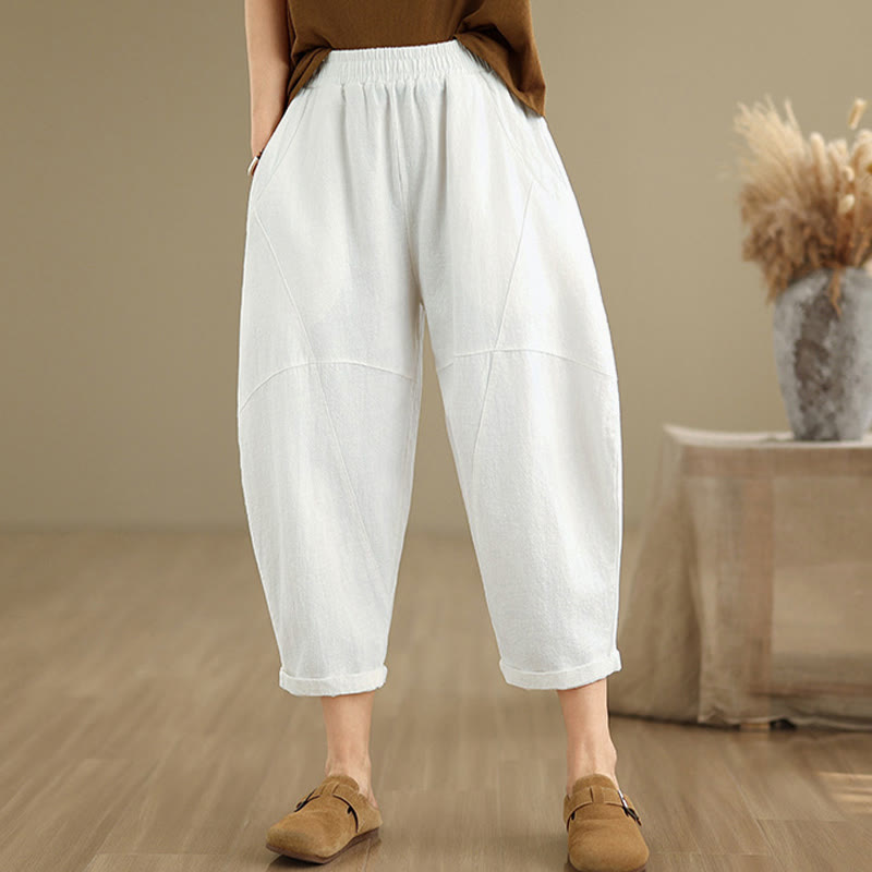 Pantalones harem de mujer Buddha Stones Spring, talla 7-8, color liso, con bolsillos. - image 22