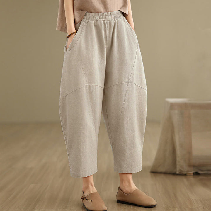Pantalones harem de mujer Buddha Stones Spring, talla 7-8, color liso, con bolsillos. - image 2