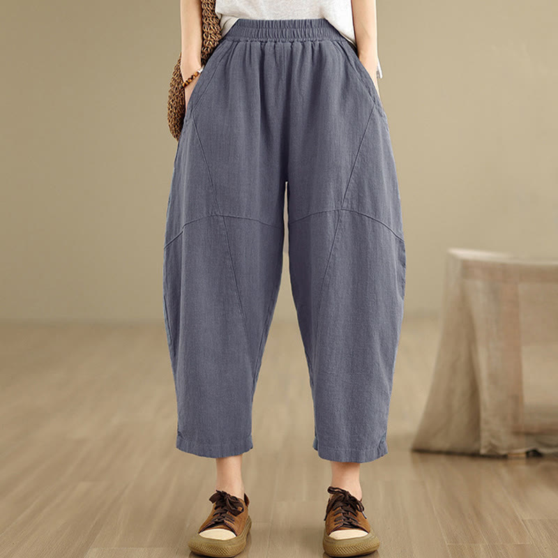 Pantalones harem de mujer Buddha Stones Spring, talla 7-8, color liso, con bolsillos. - image 14