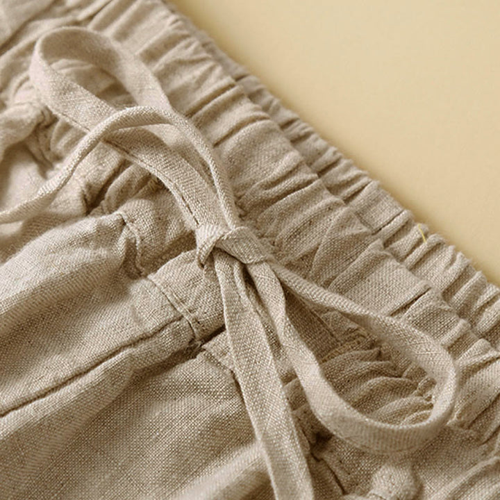 Pantalones capri tipo harem lisos con bolsillos para mujer de Buddha Stones Commute - image 14