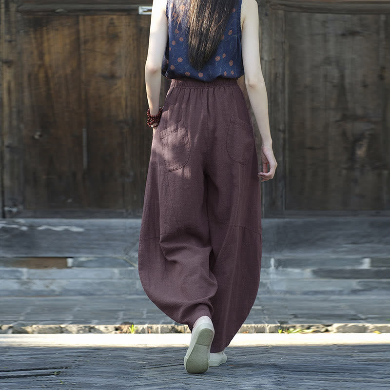 Pantalones con Buddha Stones, pantalones harem holgados para yoga zen y tai chi para mujer. - image 5