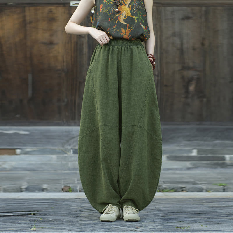 Pantalones con Buddha Stones, pantalones harem holgados para yoga zen y tai chi para mujer. - image 14