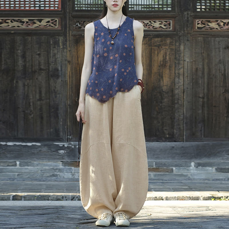 Pantalones con Buddha Stones, pantalones harem holgados para yoga zen y tai chi para mujer. - image 2