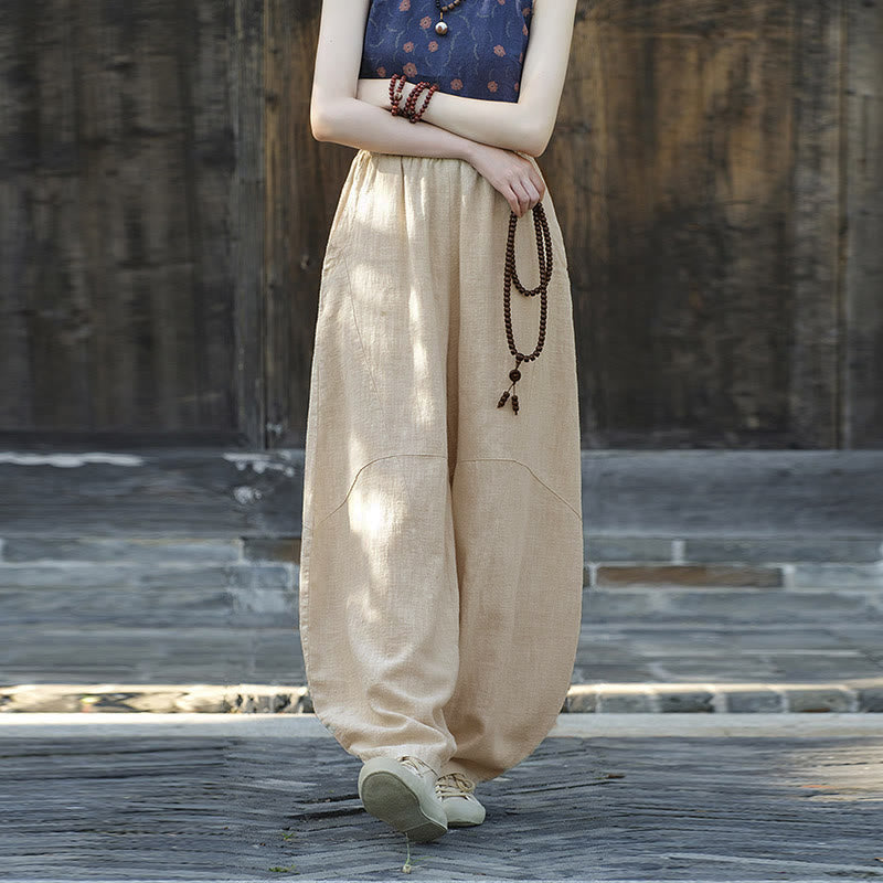 Pantalones con Buddha Stones, pantalones harem holgados para yoga zen y tai chi para mujer. - image 1
