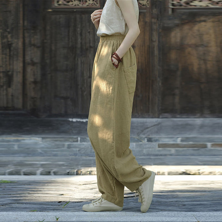 Pantalones con Buddha Stones, pantalones harem holgados para yoga zen y tai chi para mujer. - image 11