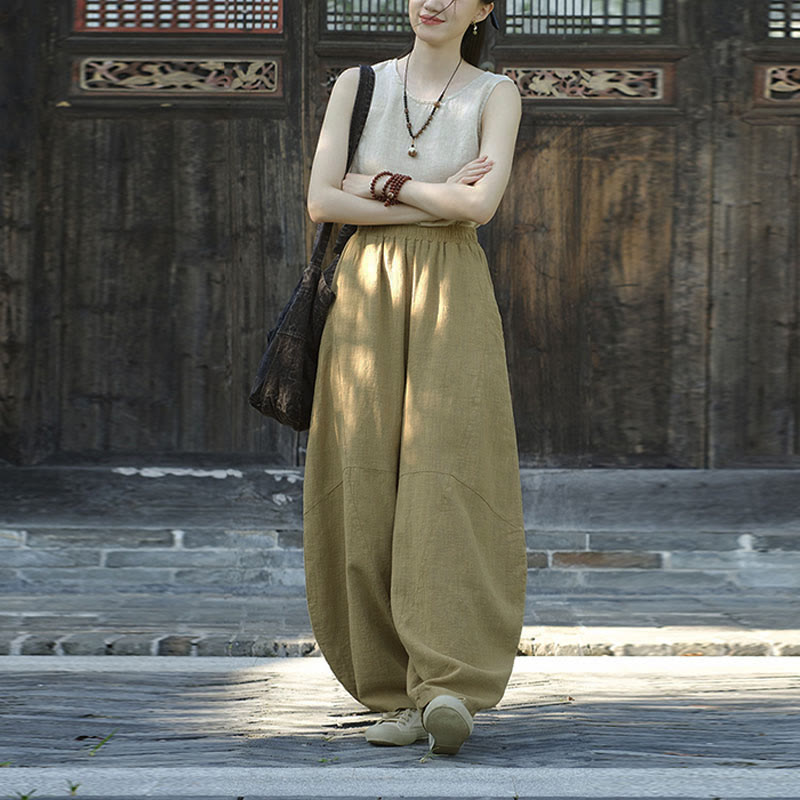 Pantalones con Buddha Stones, pantalones harem holgados para yoga zen y tai chi para mujer. - image 12