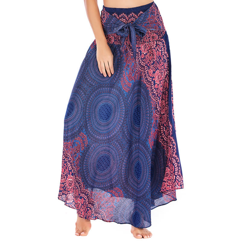 Vestido con falda de encaje y estampado de rosa de los vientos estilo bohemio de Buddha Stones Two Style Wear - Morado medio - US4-12, UK/AU8-16, EU36-44 (F) - image 9