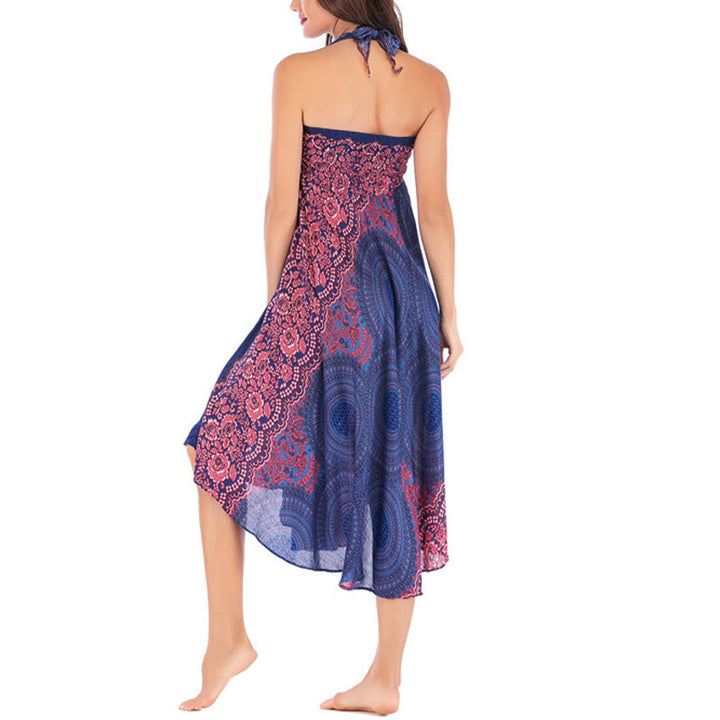Vestido con falda de encaje y estampado de rosa de los vientos estilo bohemio de Buddha Stones Two Style Wear - image 16