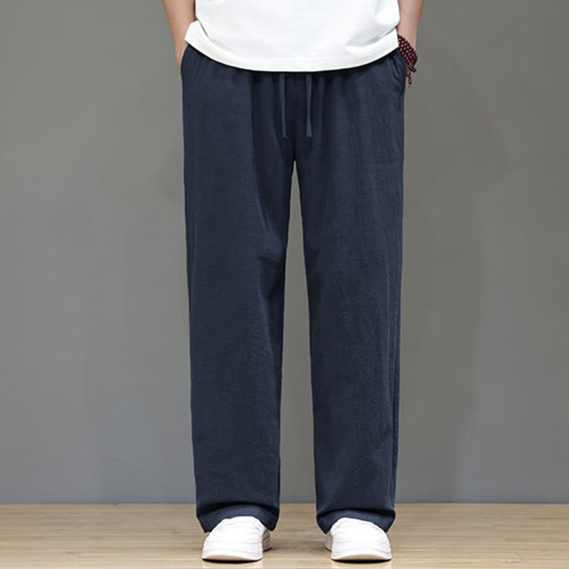 Pantalones rectos de verano para hombre con bolsillos y Buddha Stones . - image 1