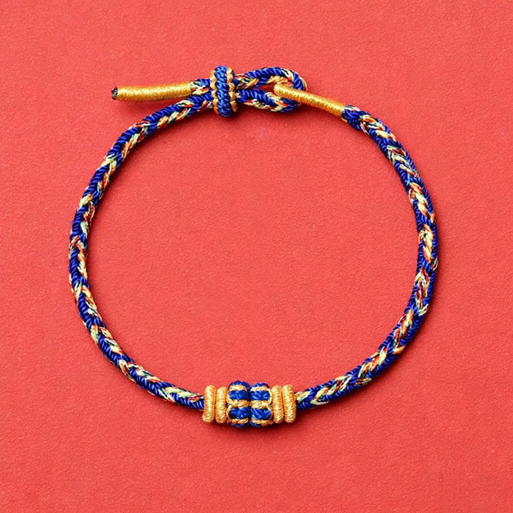 Buddha Stones Pulsera de hilo tejida a mano con diseño de pez koi para la buena suerte - Azul sin accesorios - image 25