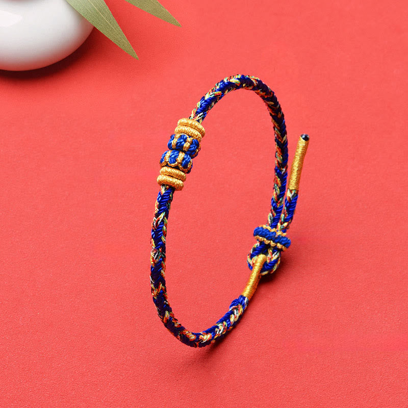 Buddha Stones Pulsera de hilo tejida a mano con diseño de pez koi para la buena suerte - image 18
